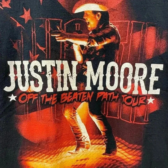 Justin Moore Tour Concert T-Shirt - Picture 3 of 6